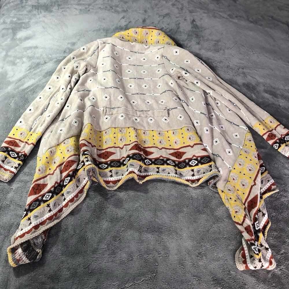 Anthropologie Freeway Open Front Draped Cardigan Womens Size M Aztec Bohemian - Picture 7 of 9